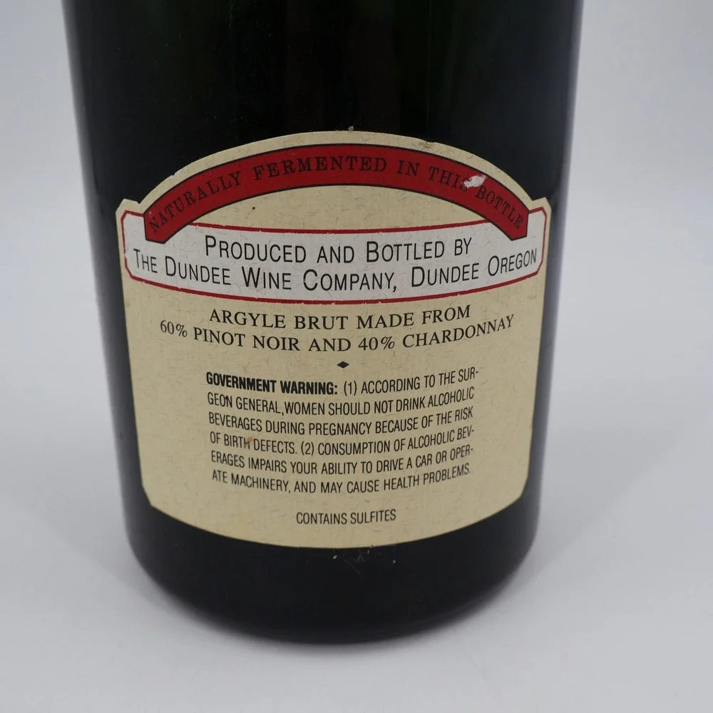 Argyle Brut Oregon Sparkling Wine 3L Empty Bottle 1989 Willamette Valley Green